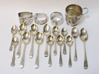 Lot 86 - A quantity of fourteen Georgian and later silver teaspoons