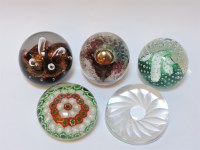 Lot 153 - Five glass paperweights