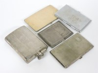 Lot 58 - A silver engine turned hip flask