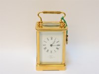 Lot 190 - A French brass carriage clock
