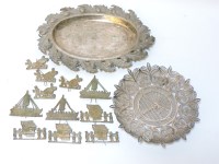 Lot 74 - A Continental white metal dish