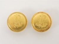 Lot 32 - A pair of Victorian gold studs