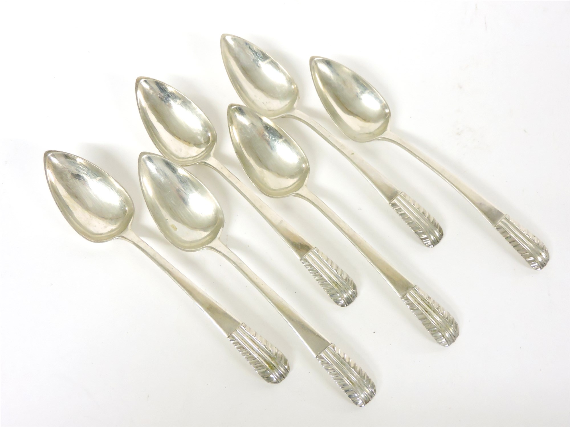 Lot 55 A set of six Portuguese silver spoons