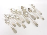 Lot 56 - A collection of fiddle pattern dessert and tablespoons