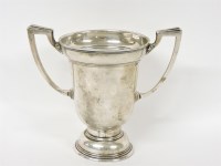 Lot 123 - A silver trophy cup