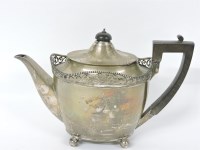 Lot 125 - A silver teapot