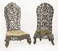 Lot 507 - Two Anglo-Indian blackwood chairs