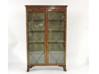 Lot 473 - A late 19th/early 20th century mahogany and crossbanded astragal glazed display cabinet