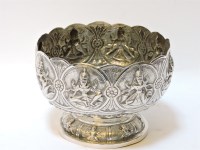 Lot 83 - A white metal pedestal bowl