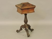 Lot 436 - A Victorian rosewood work table