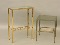 Lot 496 - A glass and lacquered brass side table