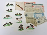 Lot 54 - Nine feather bird cards