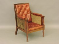 Lot 460 - A 19th century English mahogany bergère chair