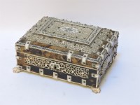 Lot 135 - An Indian tortoiseshell and ivory casket