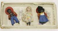 Lot 27 - Three small bisque head dolls