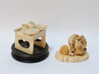 Lot 102 - Two Oriental ivory carvings