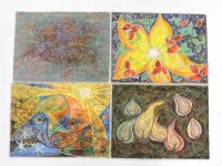 Lot 379 - Elvic Steele (1920-1997)
'TURNING SEASONS'
'COLOURED FLAMES'
'CHRISTMAS FESTIVITIES'
'THROUGH A GLASS DARKLY'
Four