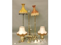 Lot 358 - Brass light fittings