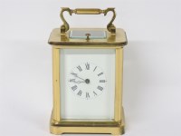 Lot 96 - A French brass carriage clock