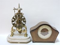 Lot 353 - A Victorian brass skeleton clock