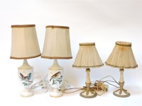 Lot 313A - A pair of Richard Ginori porcelain table lamps with shades