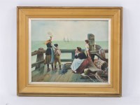 Lot 406 - T V Sinkinson
DUTCH WOMEN AND CHILDREN WATCHING BOATS DEPART FROM A PIER
Signed and dated 99