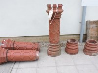 Lot 534 - Three large Gothic terracotta chimney pots