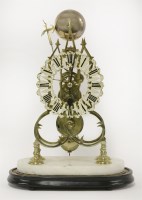 Lot 331 - A Victorian brass skeleton clock