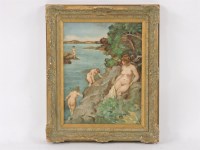 Lot 381 - Early 20th century portrait
NUDE FEMALES ON A ROCKY SHORE
Unsigned