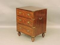 Lot 438 - A military style campaign chest of three drawers