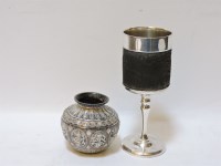 Lot 112 - A white metal goblet