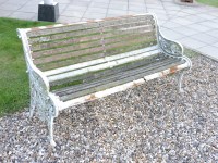 Lot 589 - A Coalbrookdale style wrought iron garden seat
