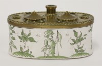 Lot 103 - A 19th century Moustiers faience inkstand