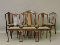 Lot 422 - A set of eight Edwardian mahogany and line inlaid dining chairs