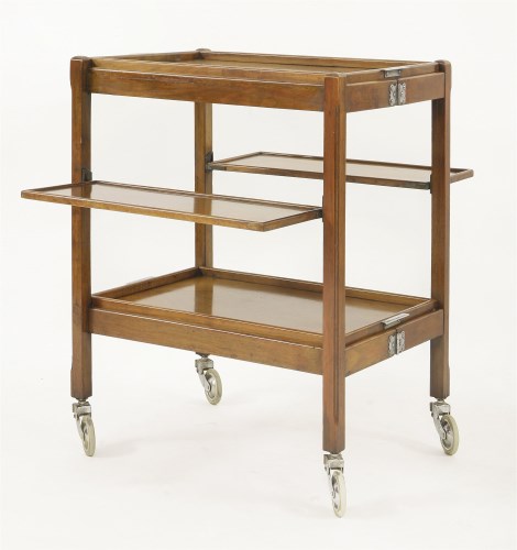 Lot 145 - An Art Deco walnut two-tier tray-top trolley