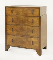 Lot 150 - An Art Deco walnut four-drawer chest