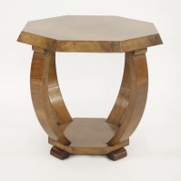 Lot 169 - An Art Deco walnut octagonal lamp table