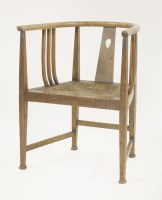 Lot 80 - An oak armchair