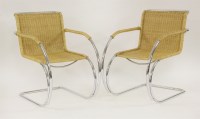 Lot 422 - A pair of 'MR' chrome cantilever armchairs
