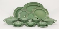 Lot 96 - A Wedgwood green pottery dinner service