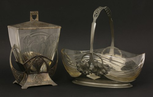 Lot 60 - A silver-plated biscuit barrel and cover