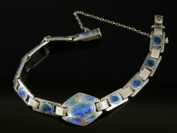 Lot 5 - An Arts and Crafts silver and enamel bracelet