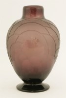 Lot 107 - An Art Deco French Sabino Verart etched vase