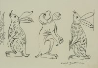 Lot 310 - David Gentleman (b.1930)
TWO HARES AND A DOG
Signed l.r.