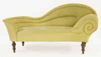 Lot 171 - A Danish lemon-upholstered chaise longue