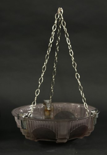 Lot 156 - A French amethyst glass plafonnier