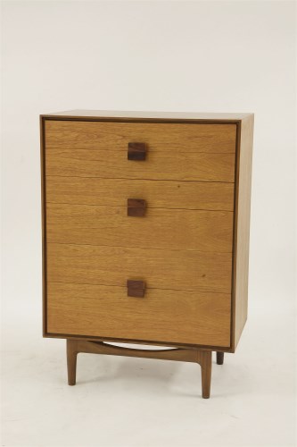 Lot 448 - A teak six-drawer chest