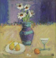 Lot 365 - Neville Fleetwood (b.1932)
'DICE WITH FLOWERS'
Signed l.r.