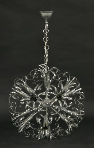 Lot 429 - A chrome fourteen-light hanging globe