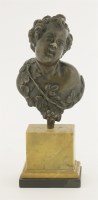 Lot 116 - A bronze bust of a putto